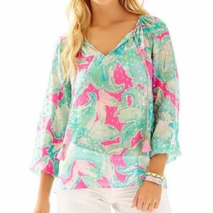 Lilly Pulitzer Rilla sheer top size small